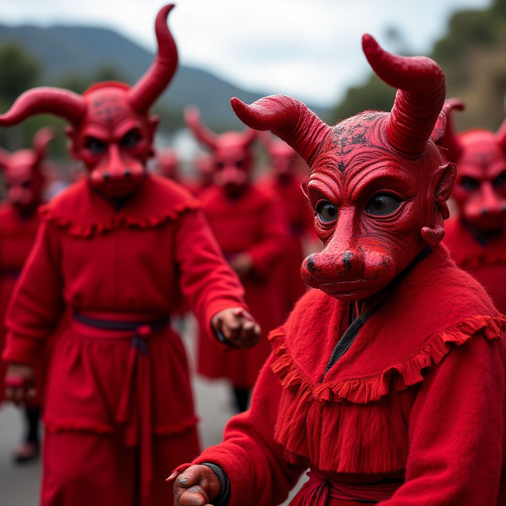 La Diablada de Píllaro con sus coloridos personajes