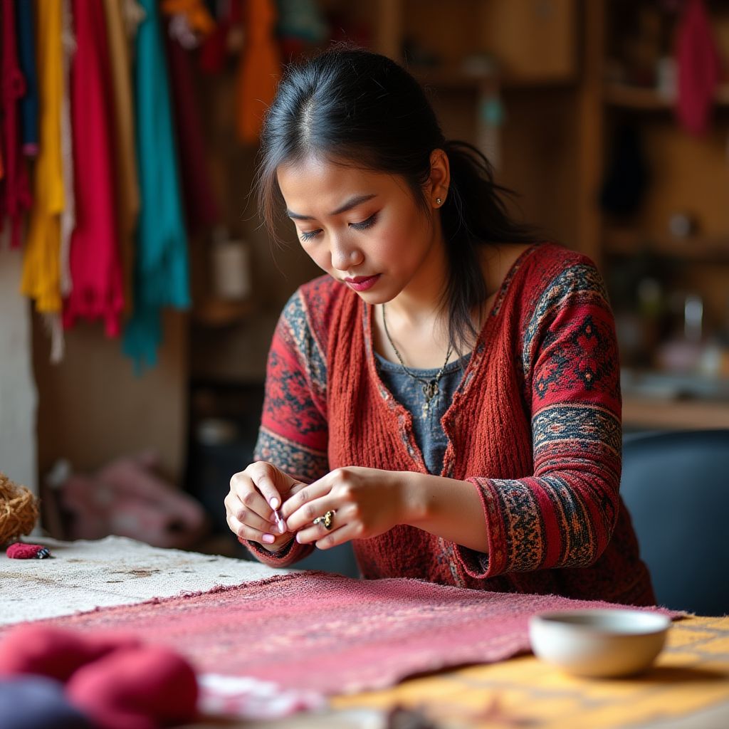 Maestra artesana ecuatoriana