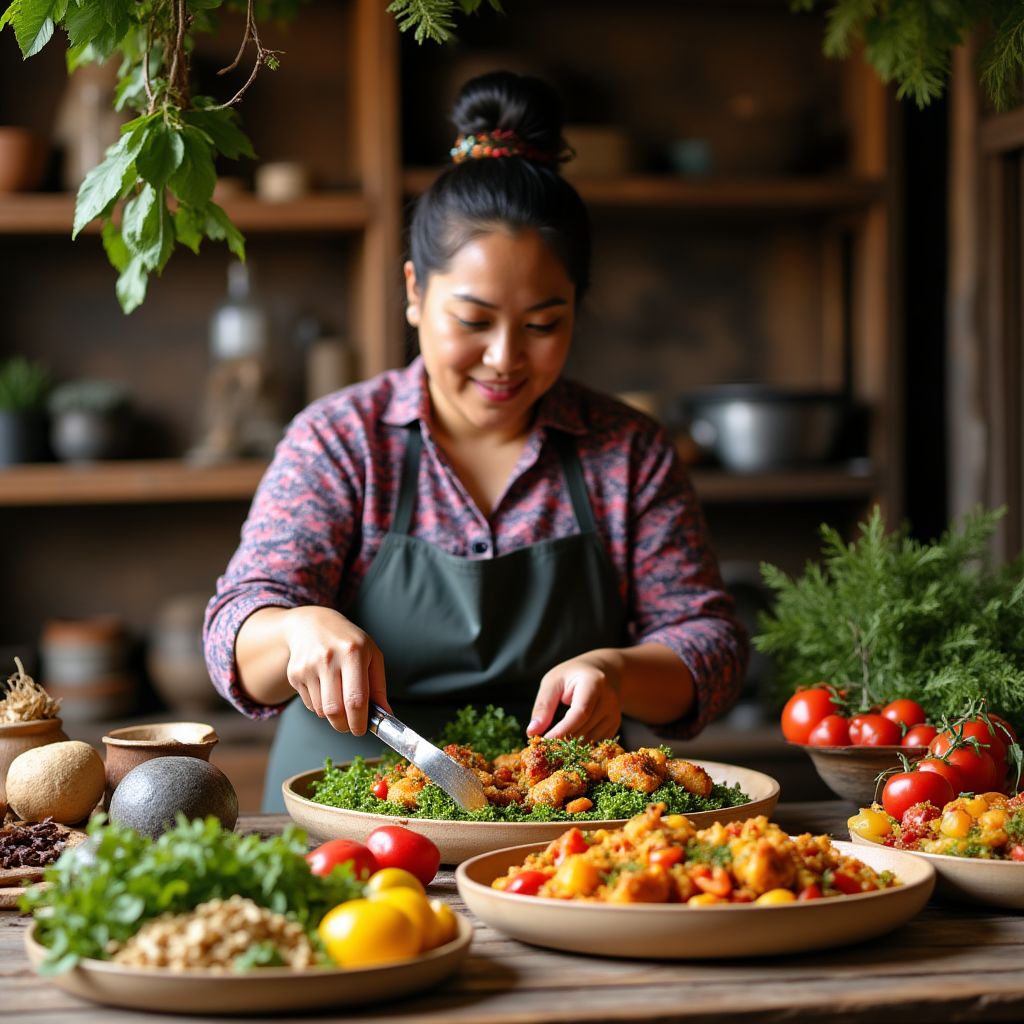Chef de gastronomía festiva ecuatoriana